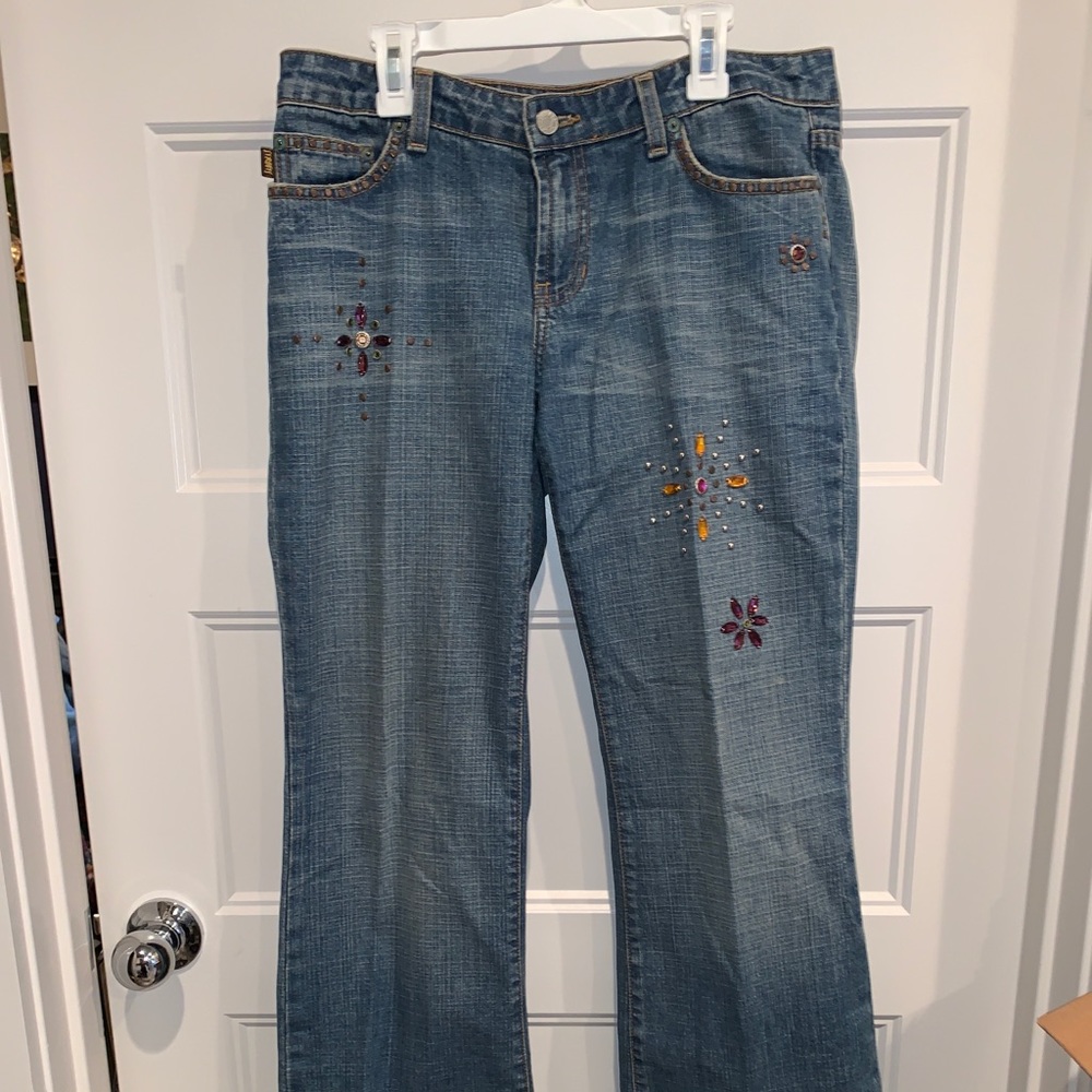 STREETS AHEAD Women's Jeans Size 28 Embellished Studs Rhinestones 30”Inseam